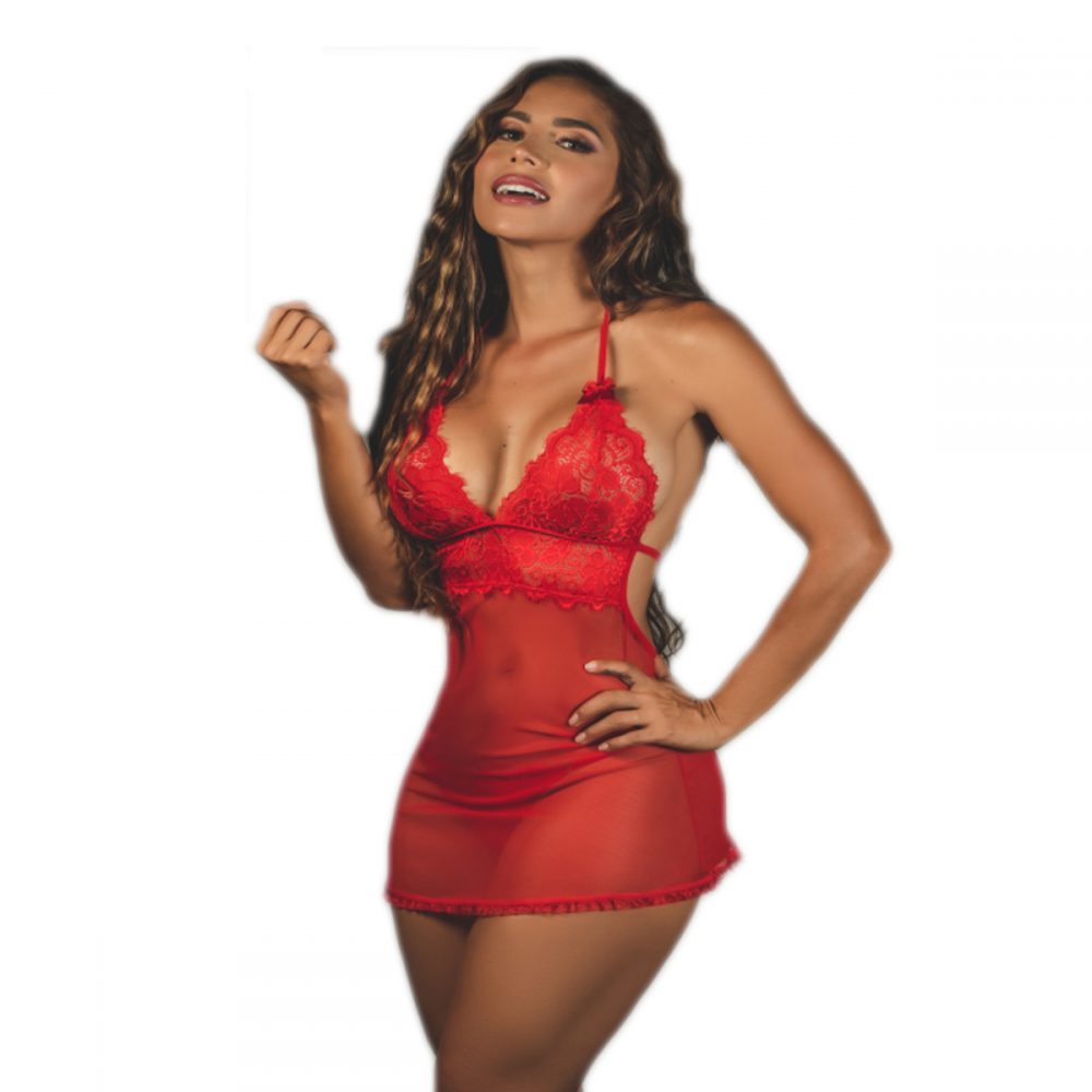 Baby Doll Bd Tent Lingerie Rojo Talla Sm Divino Placer