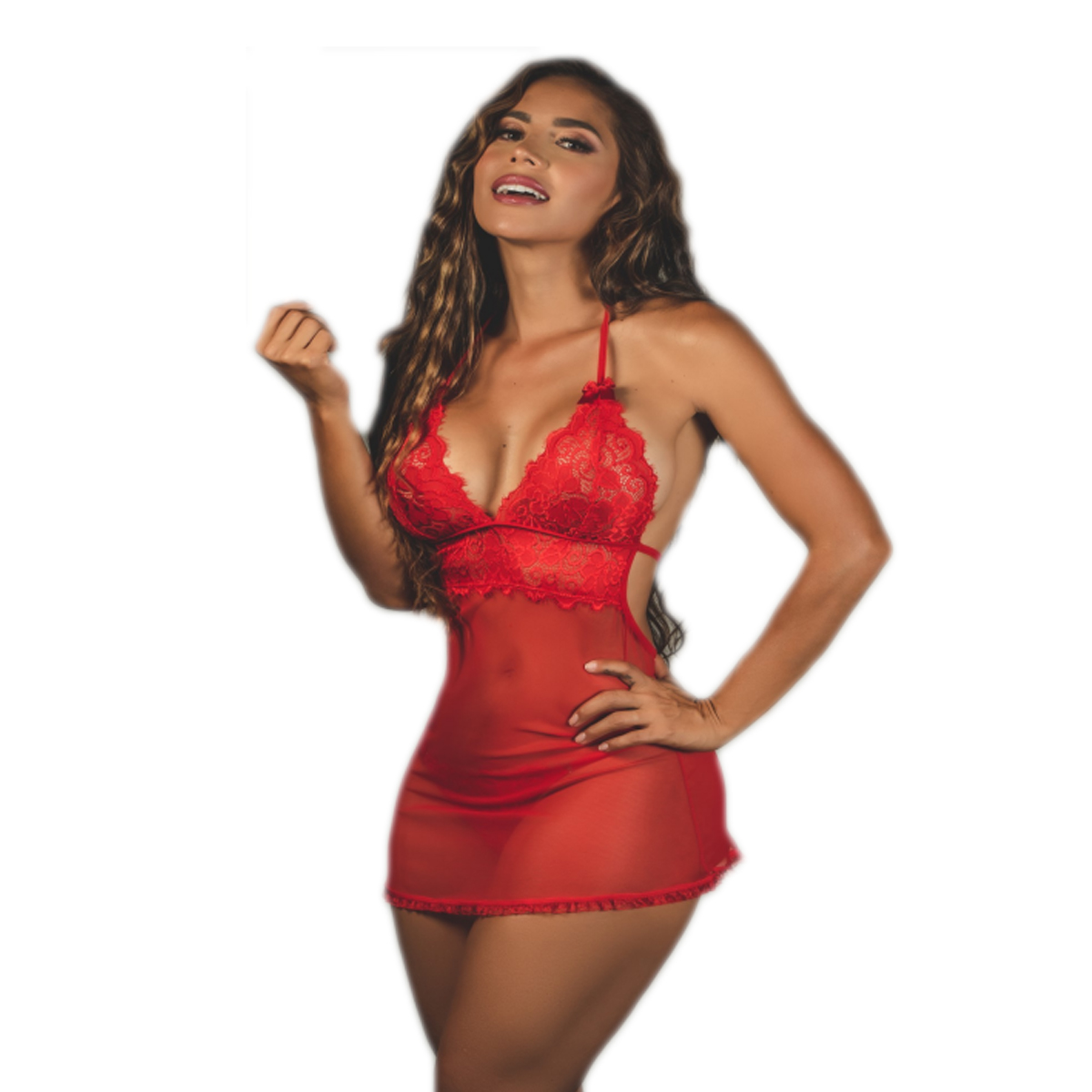 Baby Doll Bd Tent Lingerie Rojo Talla Sm Divino Placer