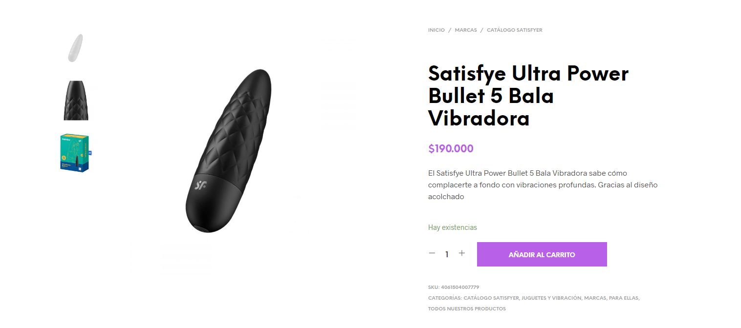 Satisfye Ultra Power Bullet 5 Bala Vibradora Divino Placer