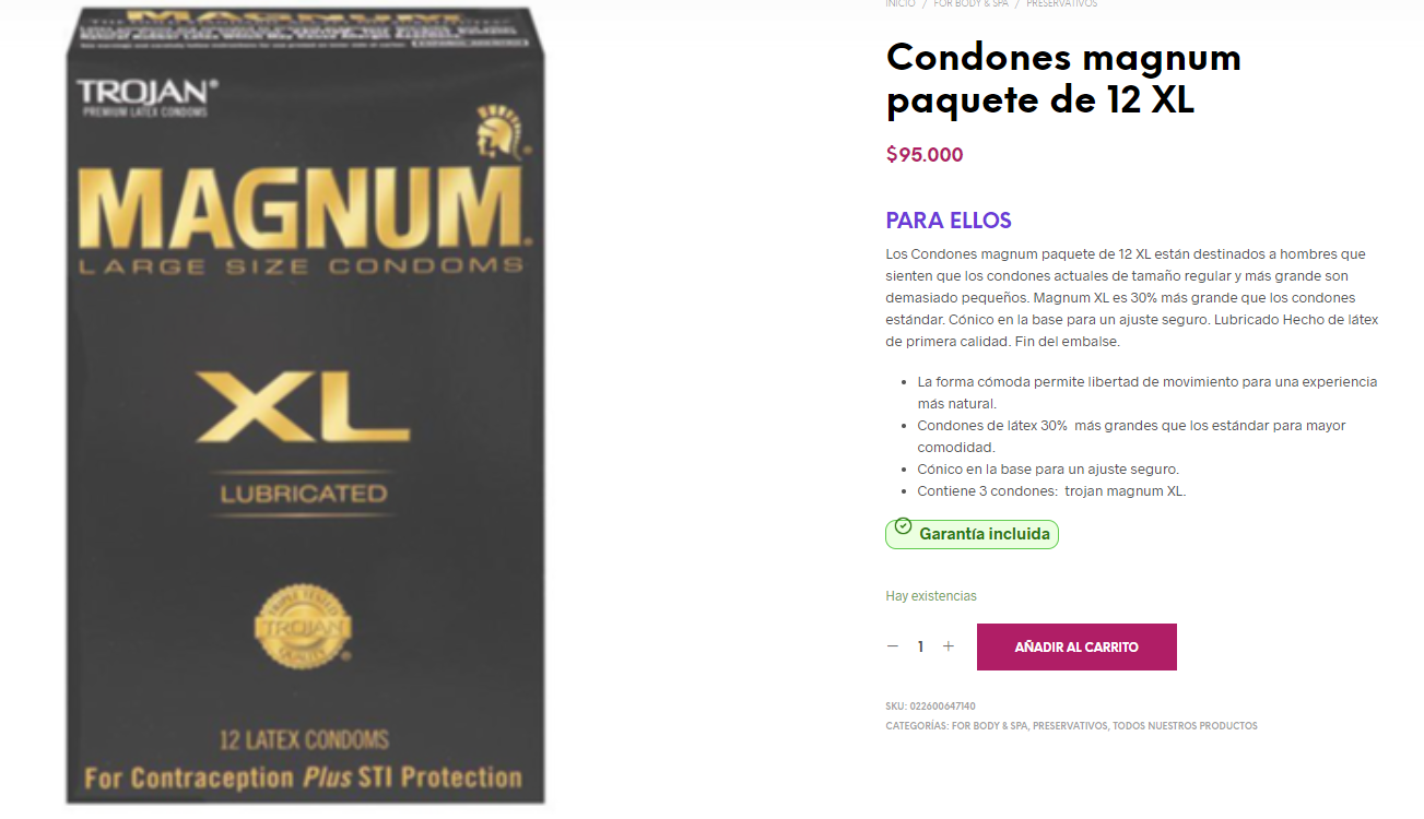 Condones magnum paquete de 12 XL - DIVINO PLACER