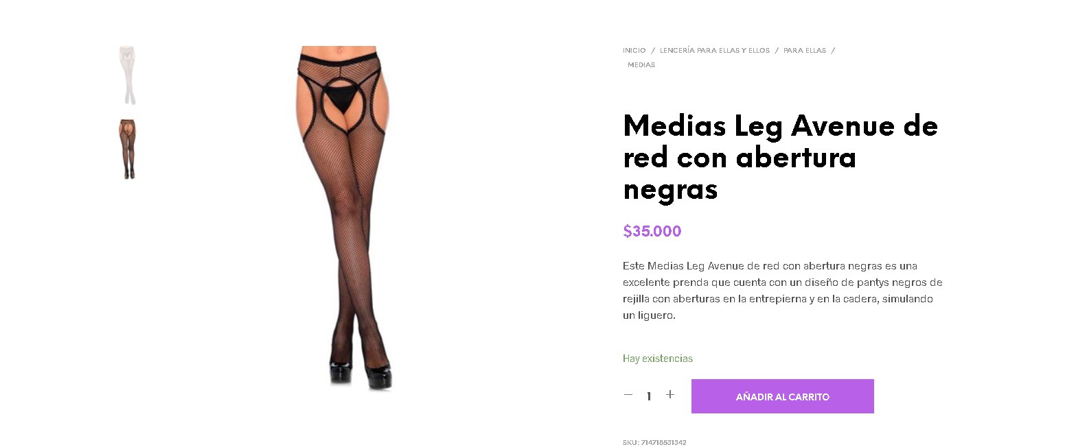 Medias Leg Avenue de red con abertura negras - DIVINO PLACER