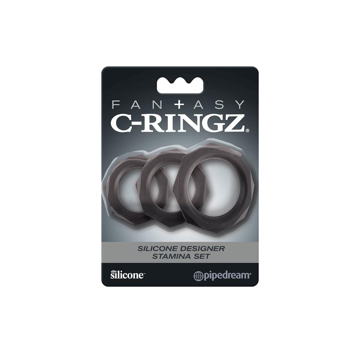 Set Fantasy de 3 Anillos para el Pene Negros - Divino Placer