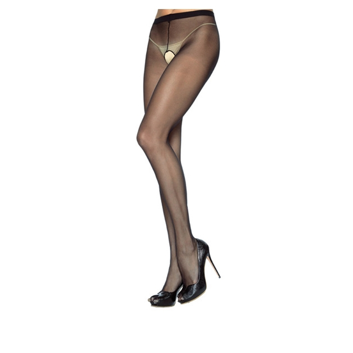 Medias Panties Con Abertura Leg Avenue Negras - DIVINO PLACER