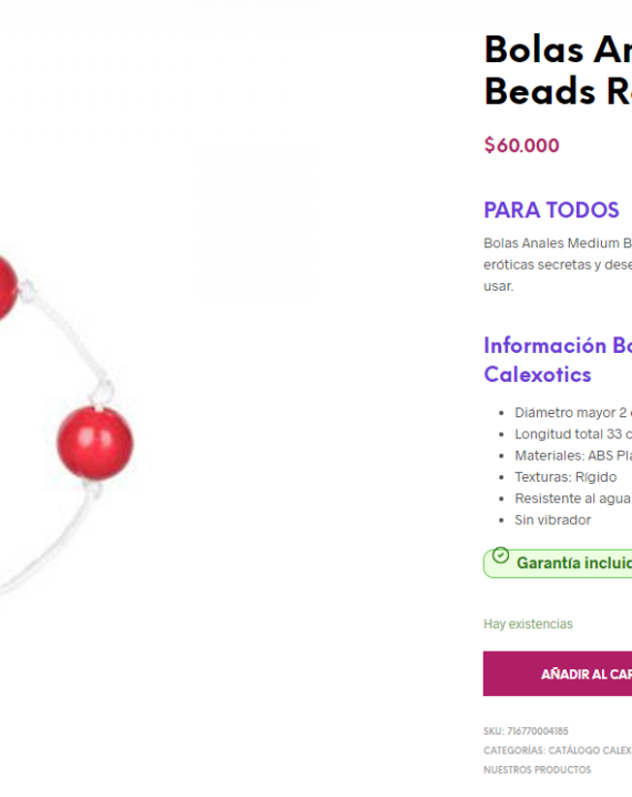 Bolas Anales Medium Beads Rojas Calexotics - Imagen 4