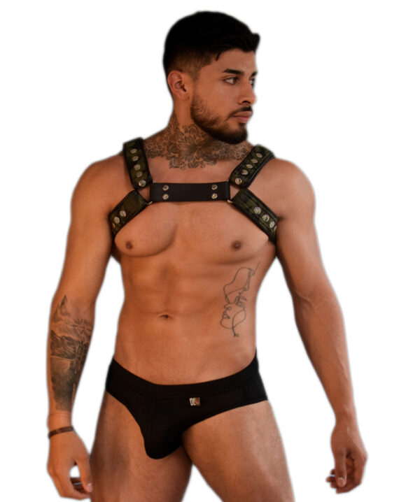 Play Fun Army Harness XS/S Dale + Color Militar