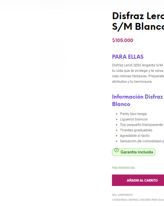 Disfraz Lerot 3252 Angelita S/M Blanco - Imagen 3