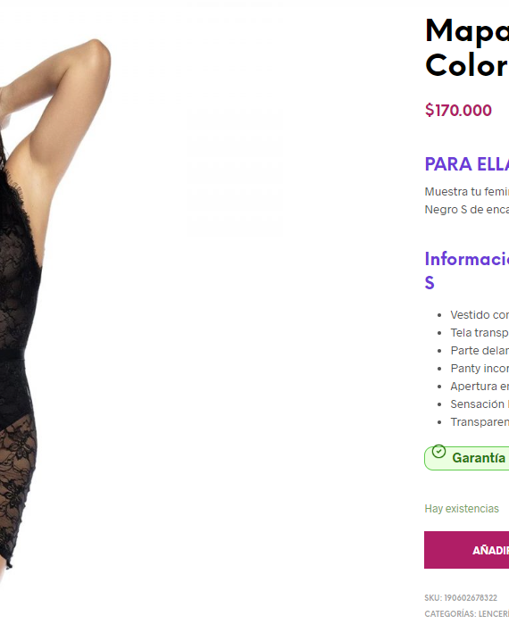 Mapale 4585 Vestido Color Negro S - Imagen 3
