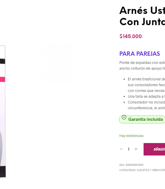 Arnés Ustrap Siren Negro Con Junta Metálica - Imagen 4