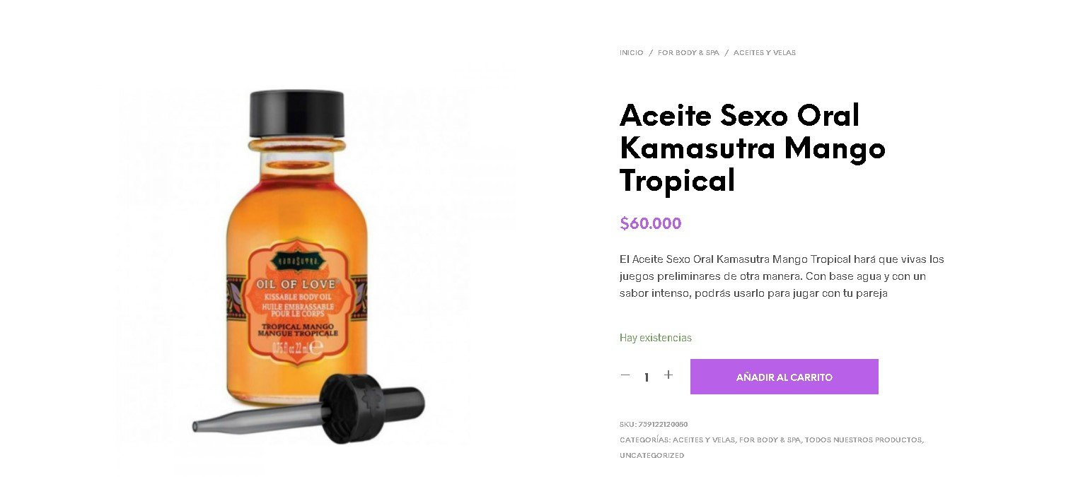 Aceite Sexo Oral Kamasutra Mango Tropical - DIVINO PLACER