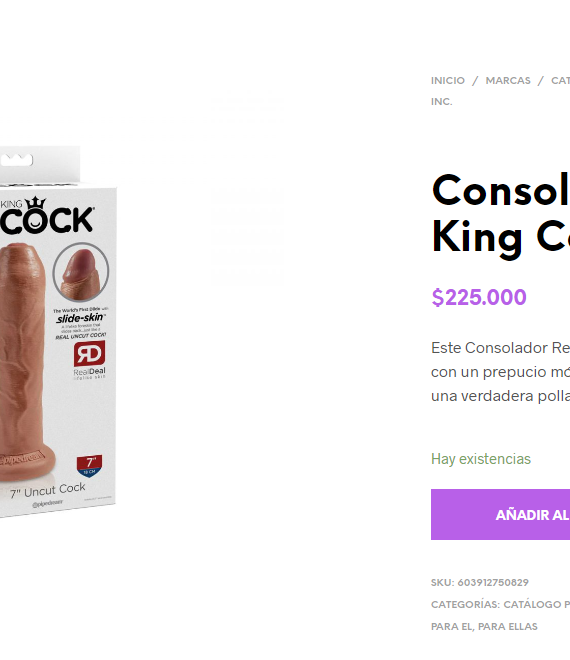 Consolador Realista 7 King Cock Uncut - Imagen 4