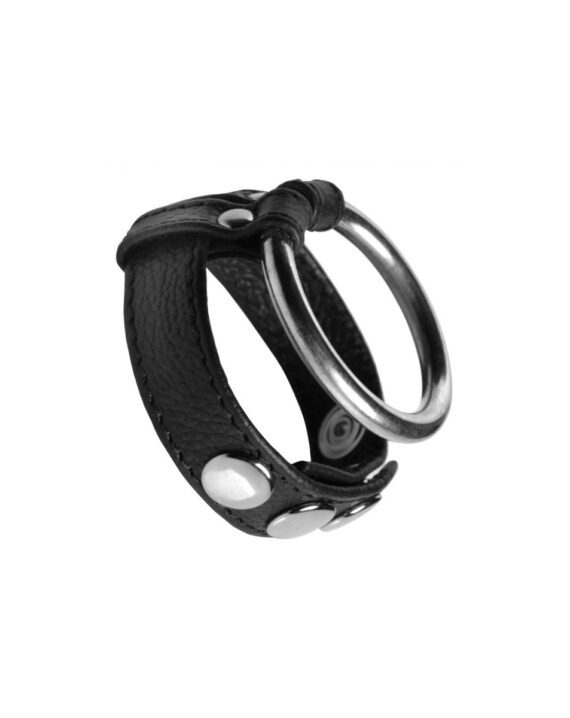 Anillo Cock Gear Leather Cock Ring With Metal