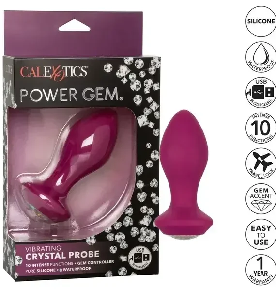 Vibrador Anal Sonda de Cristal Morado