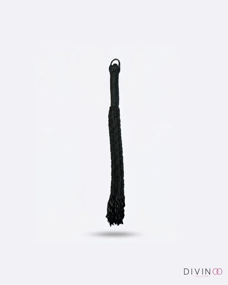 Flogger Sex & Mischief Shadow Rope Negro | Suave, Mango Cómodo y Tiras Flexibles
