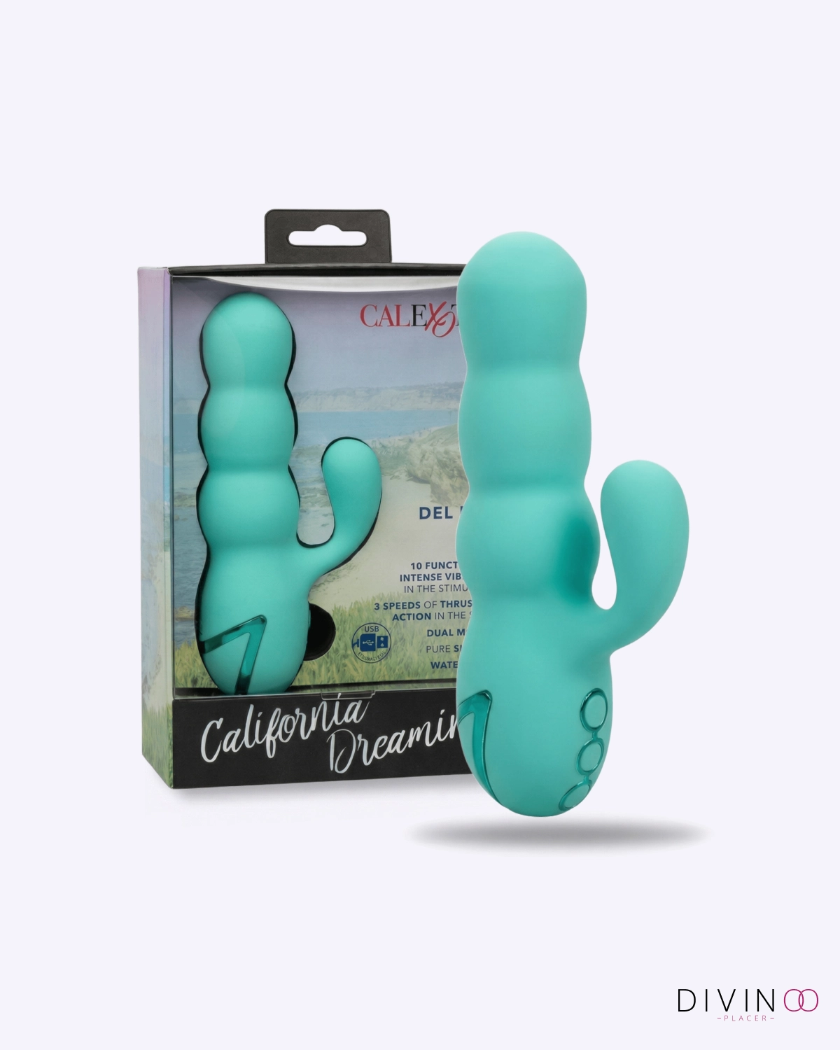 CalExotics Del Mar Diva | Vibrador con Empuje + 10 Modos, IPX7 y USB CalExotics Del Mar Diva | Vibrador con Empuje + 10 Modos, IPX7 y USB