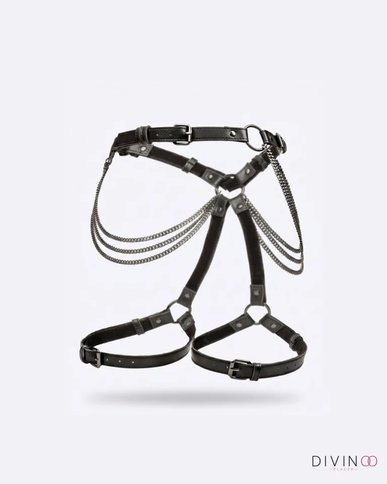 Arnés con Cadenas Negro CalExotics | Talla Única Ajustable Cintura y Muslos