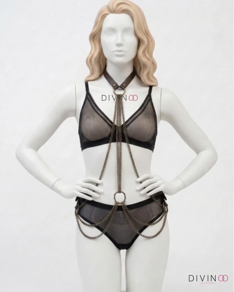 Arnés con Cadenas Plus Size CalExotics Negro | Ajustable y Decorativo