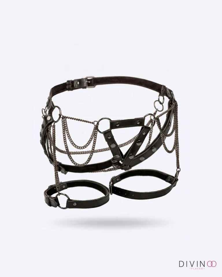 Arnés con Cadenas CalExotics Negro | Talla Única Ajustable Cintura y Muslos
