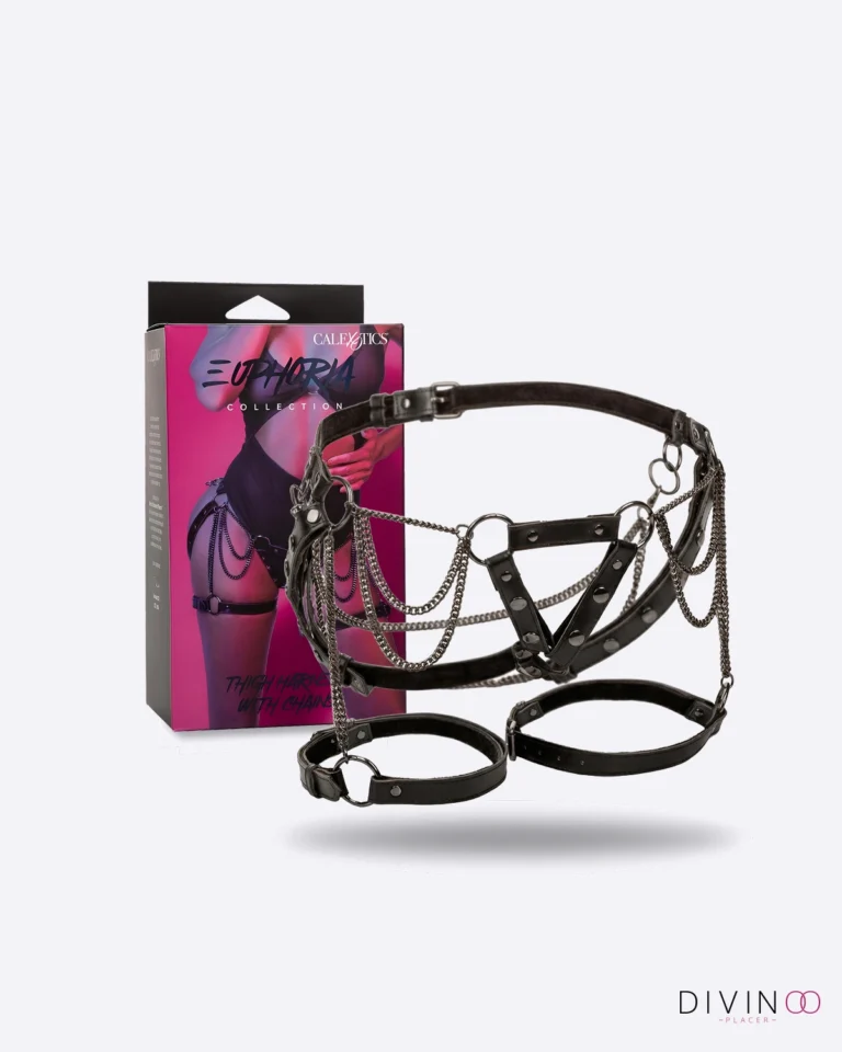 Arnés con Cadenas CalExotics Negro | Talla Única Ajustable Cintura y Muslos