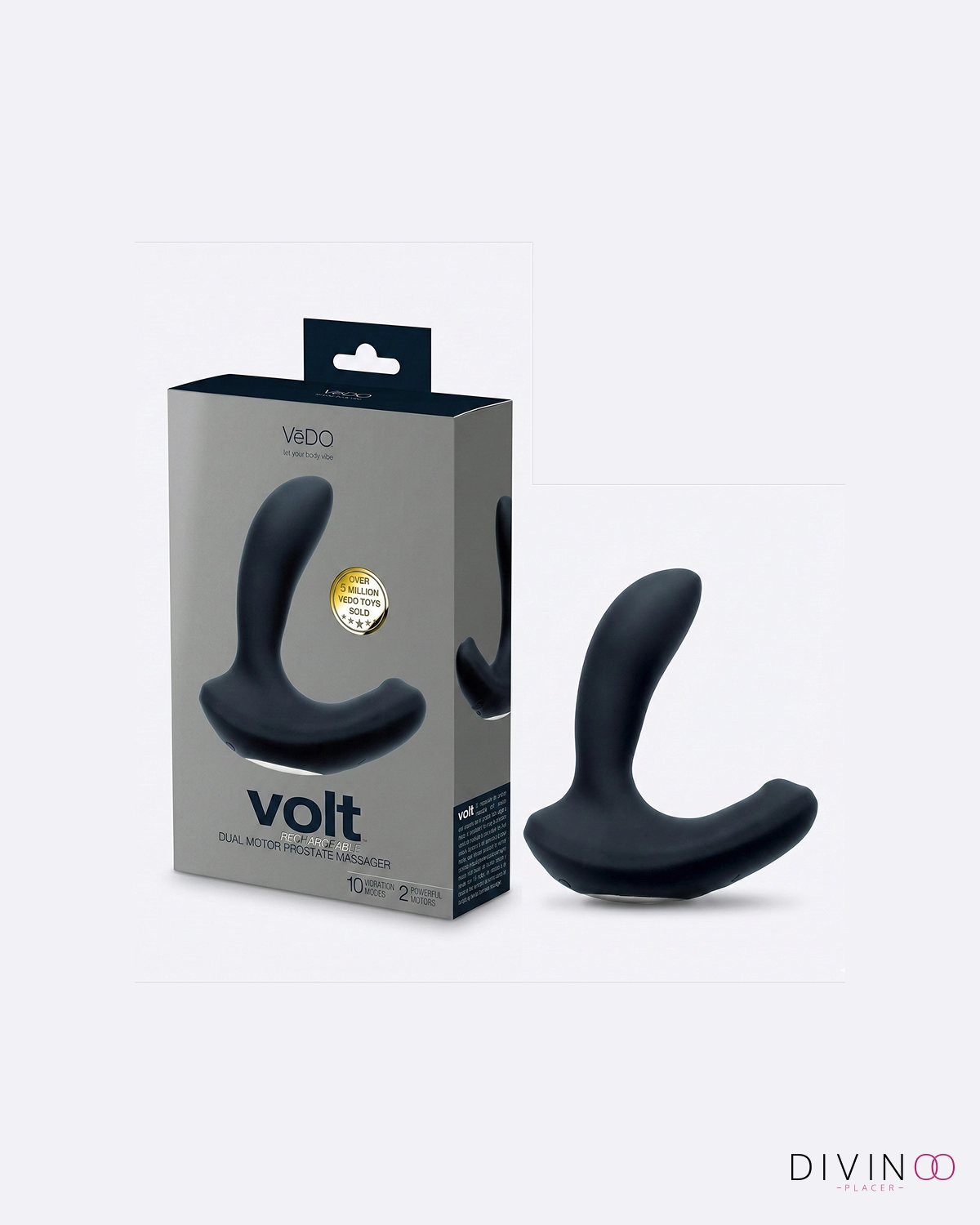 Vibrador Volt Prostático Vedo Negro | 10 Modos, Sumergible Vibrador Volt Prostático Vedo Negro | 10 Modos, Sumergible
