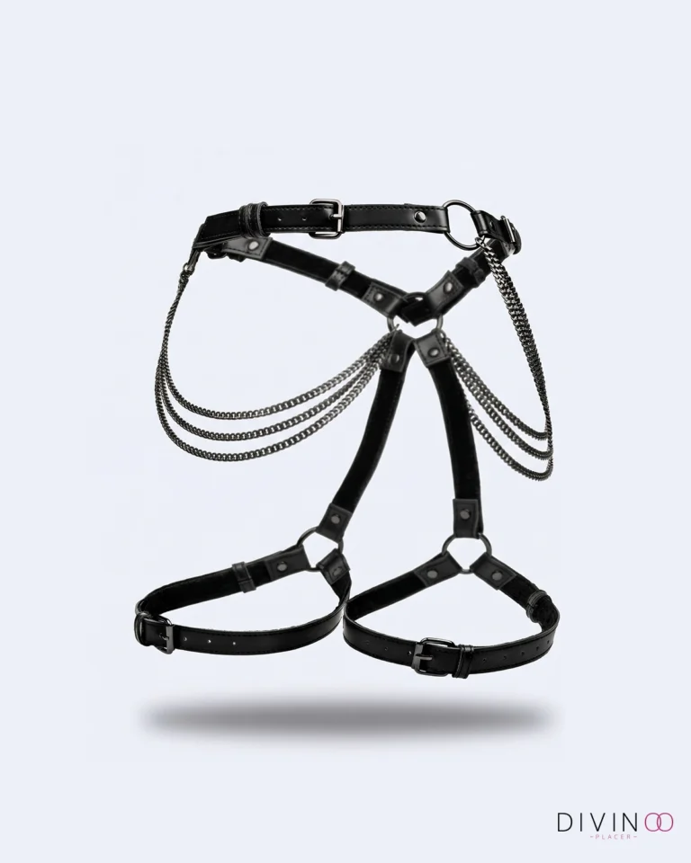 Arnés con Cadenas Plus Size CalExotics Negro | Ajustable Cintura y Muslos