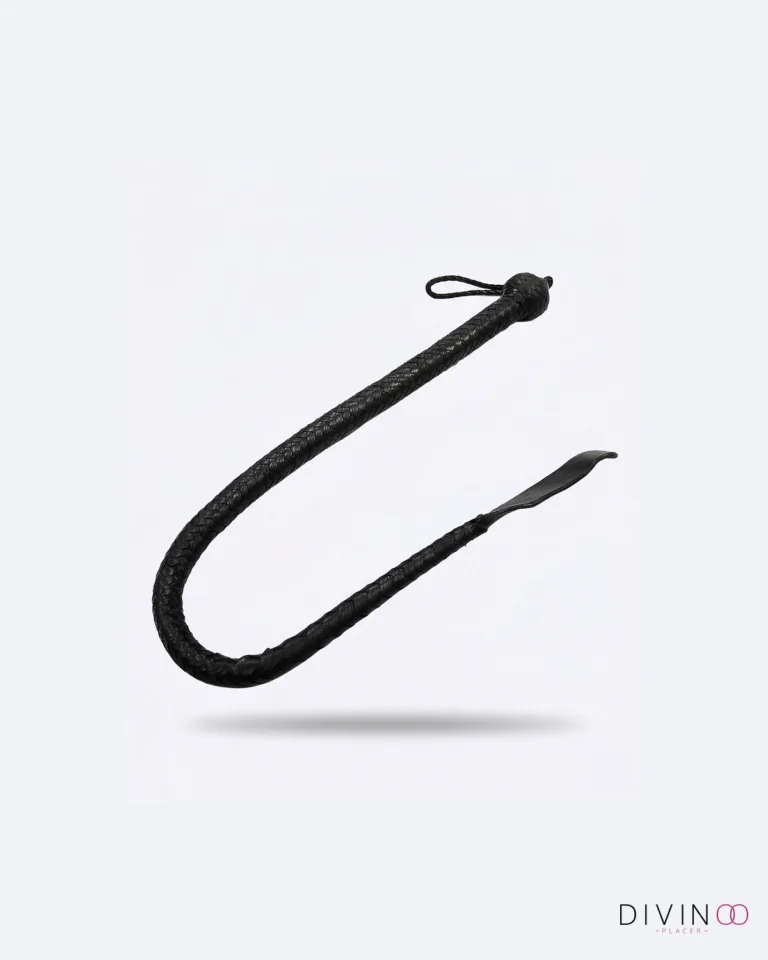 Látigo Cola del Diablo en Cuero Negro 37 Pulgadas | Accesorio BDSM