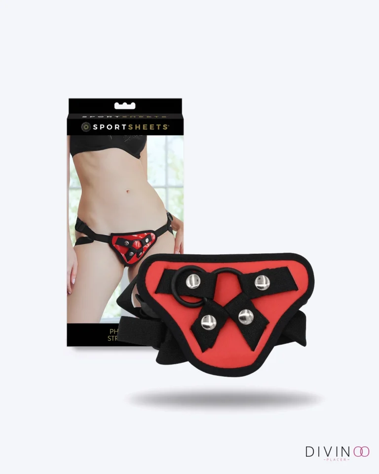 Arnés Sportsheets Phoenix Negro y Rojo | Ajustable y Cómodo