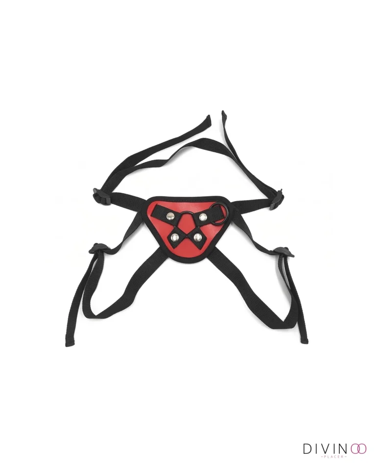 Arnés Sportsheets Phoenix Negro y Rojo | Ajustable y Cómodo