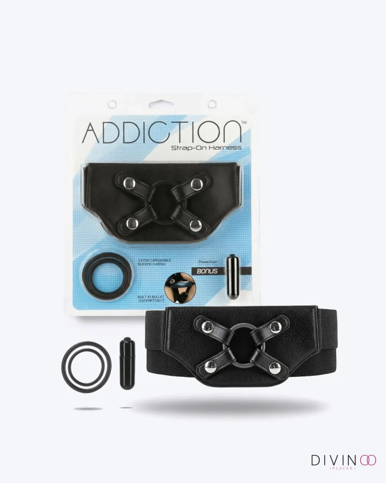 Arnés Addiction Color Negro Universal | Ajustable con Bala Vibradora