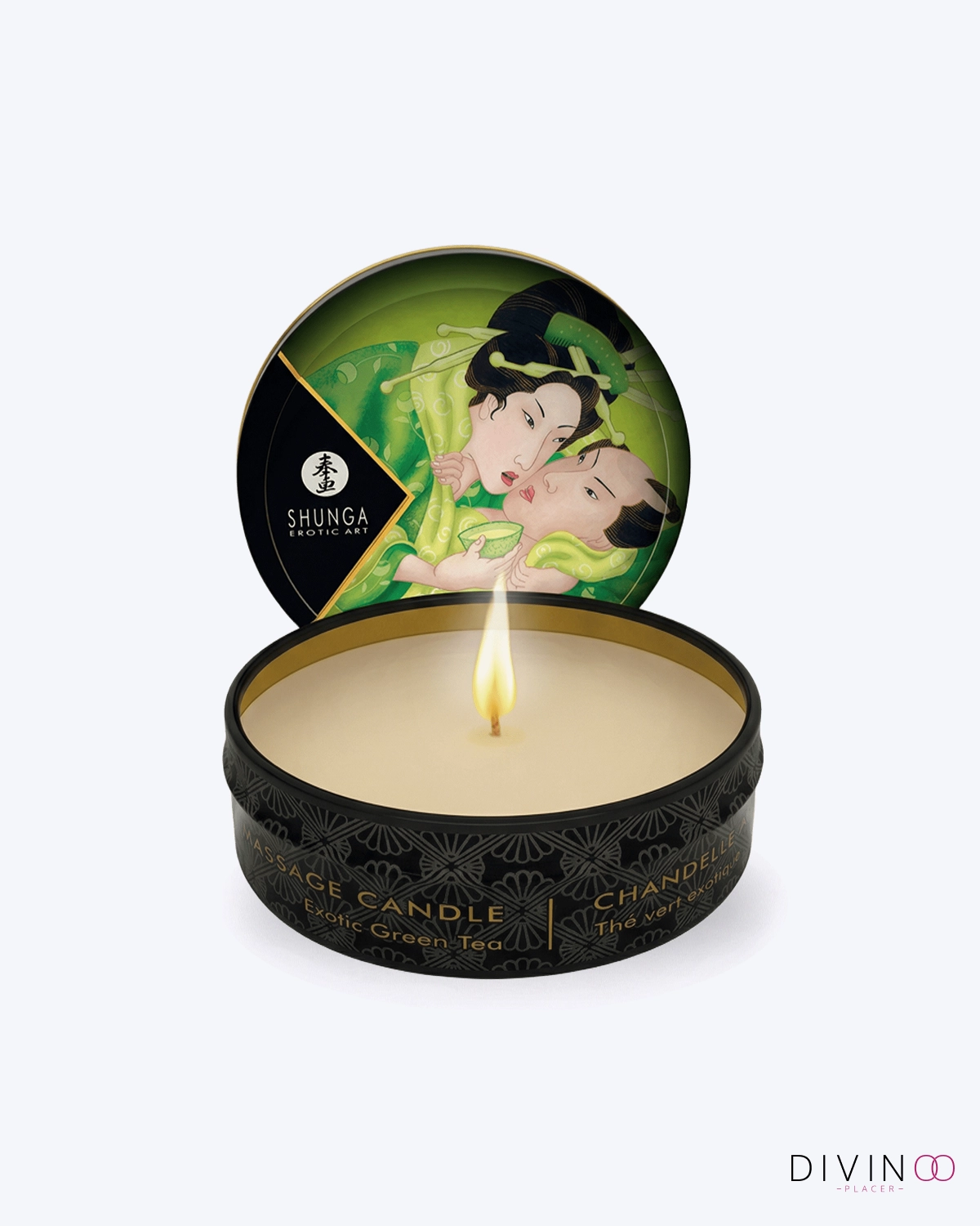 Vela aroma a Té Verde Shunga para masajes | Cera de Masaje Sensorial Vela aroma a Té Verde Shunga para masajes | Cera de Masaje Sensorial