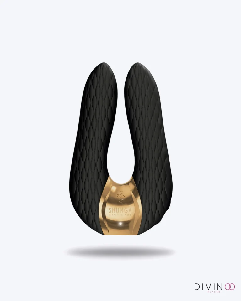 Masajeador Clítorial Negro Aiko de Shunga | Vibración Externa y Silicona Suave