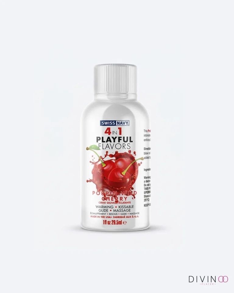 Lubricante 4 en 1 Poppin Wild Cherry 1 Oz | Sabor, Calor y Deslizamient