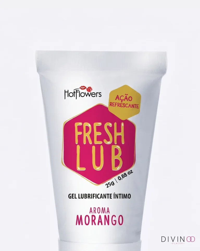 Lubricante Fresh Lub Morango Hot Flowers 25g | Gel Refrescante e Hidratante
