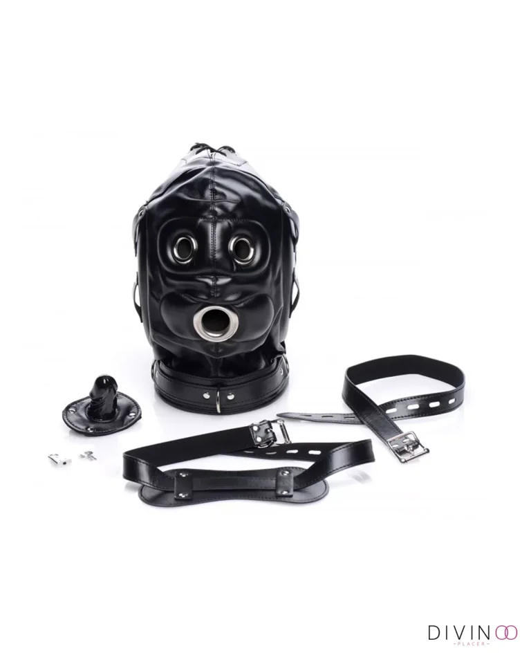 Mascara Hood with Penis Gag Master Series | Accesorio Sensorial BDSM
