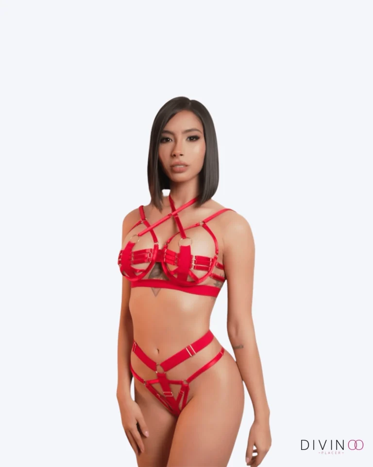 Conjunto Ambrosia Amelia Rojo Talla SM | Lencería Sensual