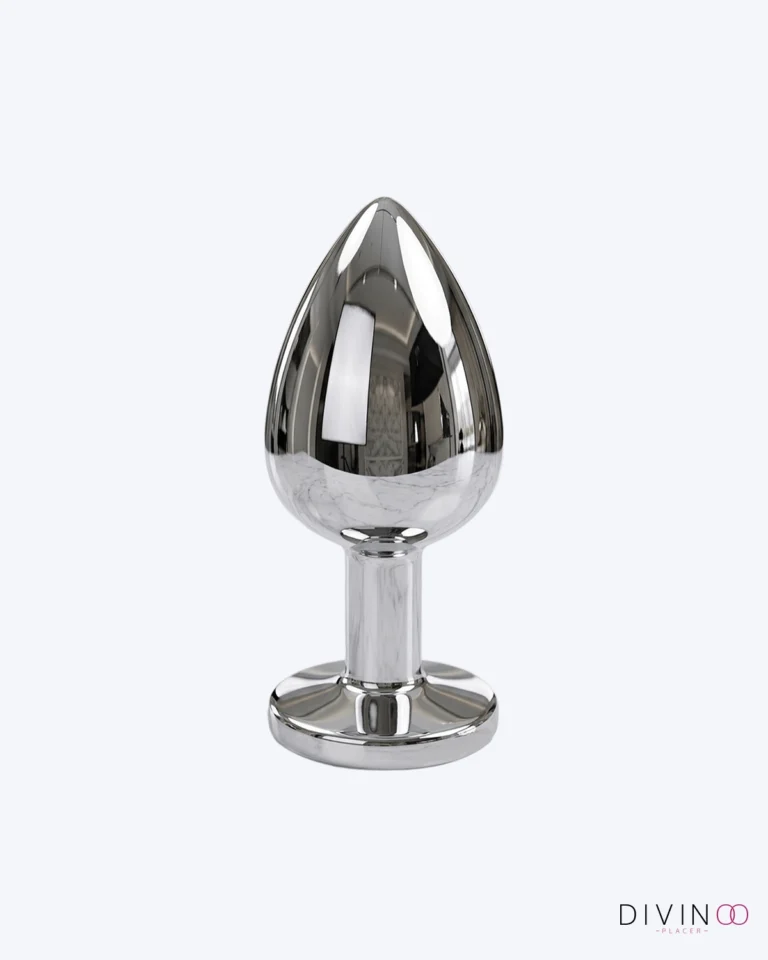Plug Anal M Plata Con Joya Azul DP | Diseño Elegante y Fácil de Limpiar