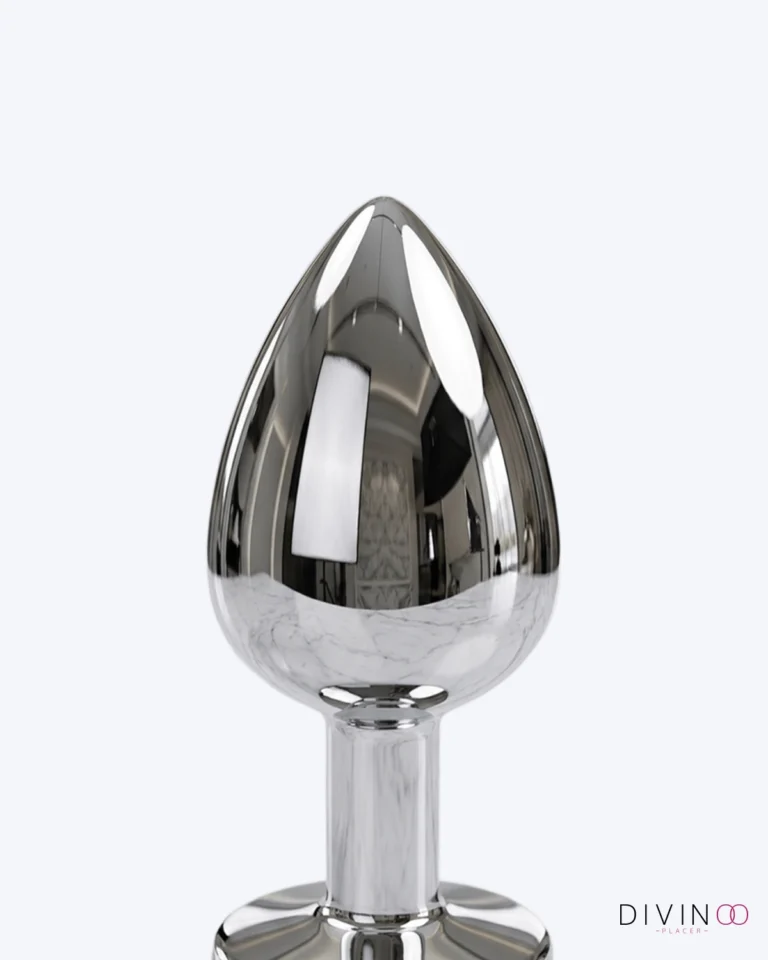 Plug Anal M Plata Con Joya Azul DP | Diseño Elegante y Fácil de Limpiar