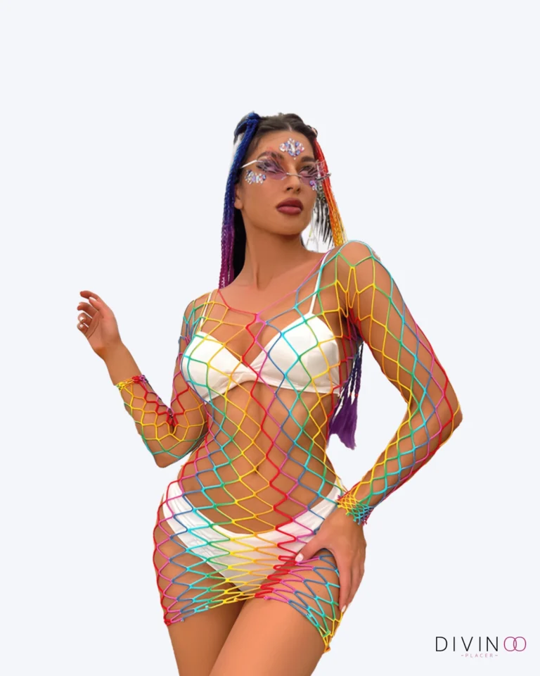 Vestido Manga Larga Arcoiris DivinoPlacer | Lencería sensual y colorida