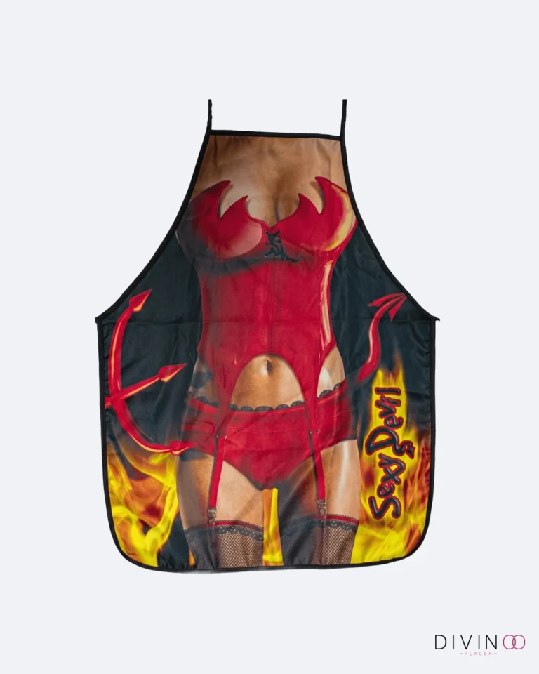 Delantal de Mujer en Lencería Sensual Roja | Divertido, Original y Resistente