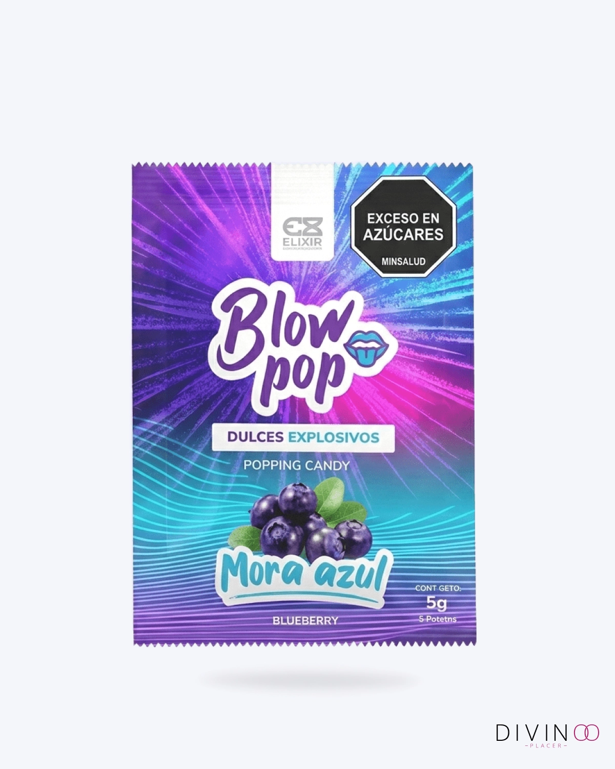 Dulces Explosivos Blow Pop Elixir Mora Azul Dulces Explosivos Blow Pop Elixir Mora Azul con efecto efervescente