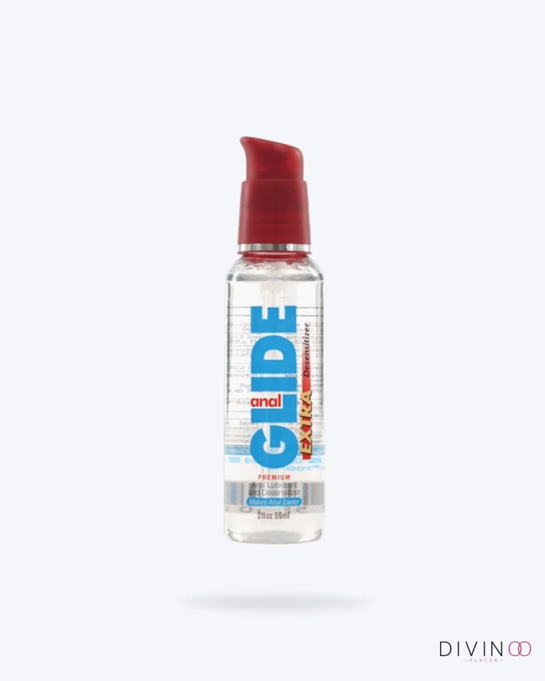 Anal Glide Extra Anal Lubricant & Desensitizer lubricante a base de agua con benzocaína al 5% en presentación de 2 oz.