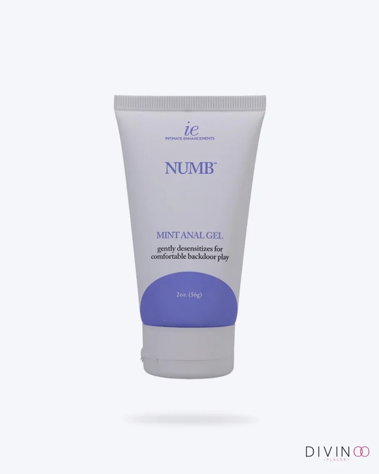 Crema desensibilizante Doc Johnson Mint Anal Numb Gel 2 oz con benzocaína y efecto refrescante.