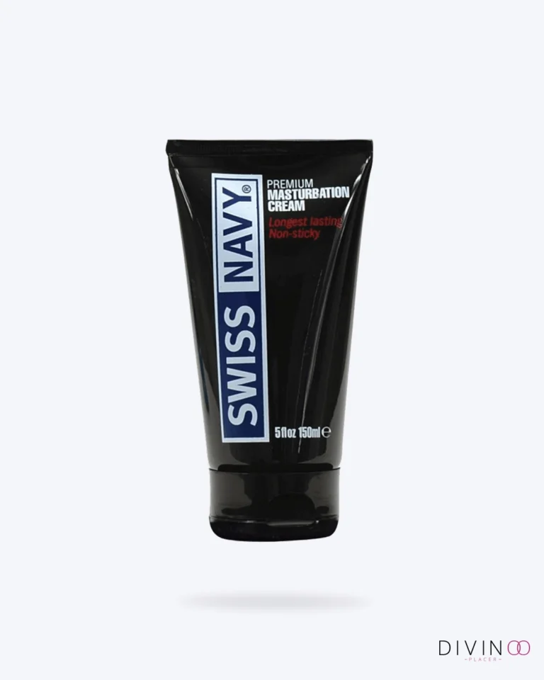 Swiss Navy Premium Masturbation Cream de 5 oz con textura cremosa y deslizamiento de larga duración.