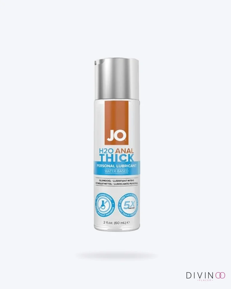 Lubricante Anal Espeso Base de Agua JO H2O 2 oz con textura extra espesa y vitamina E.