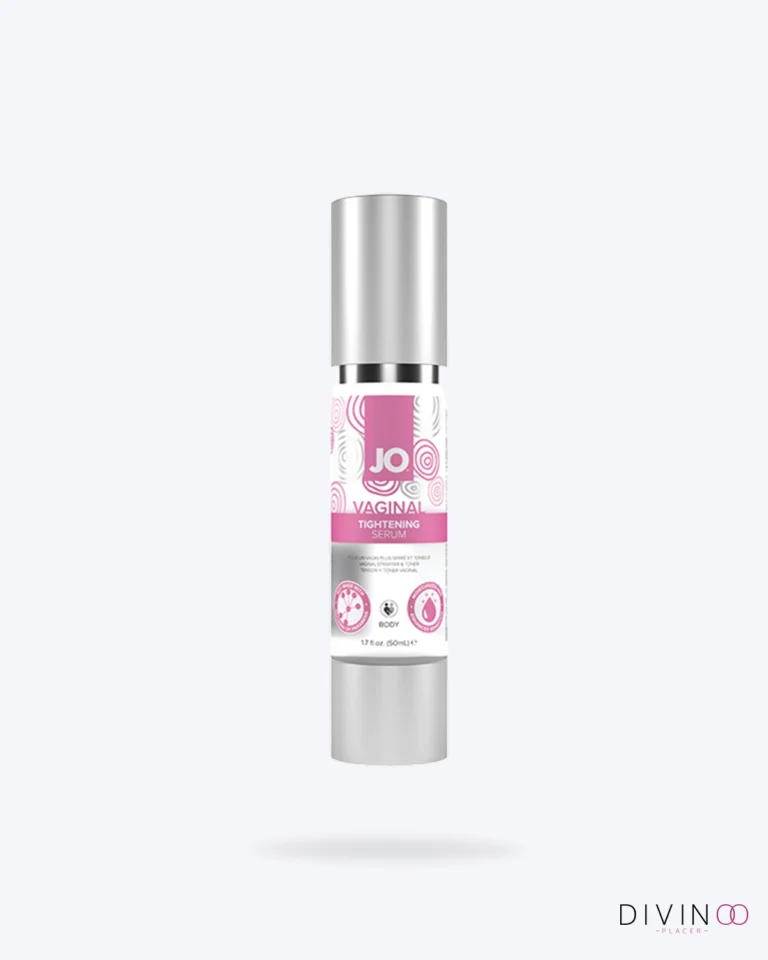Sérum reafirmante y tensor vaginal JO 1.7 oz con ingredientes botánicos e hidratantes.