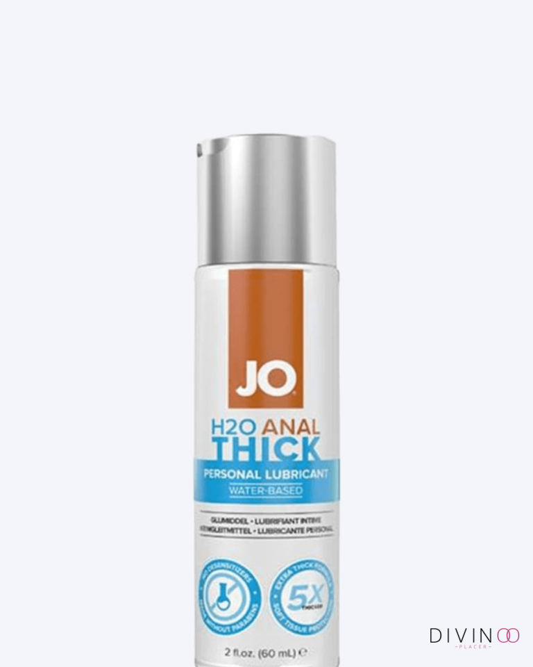Lubricante Anal Espeso Base de Agua JO H2O 2 oz con textura extra espesa y vitamina E.