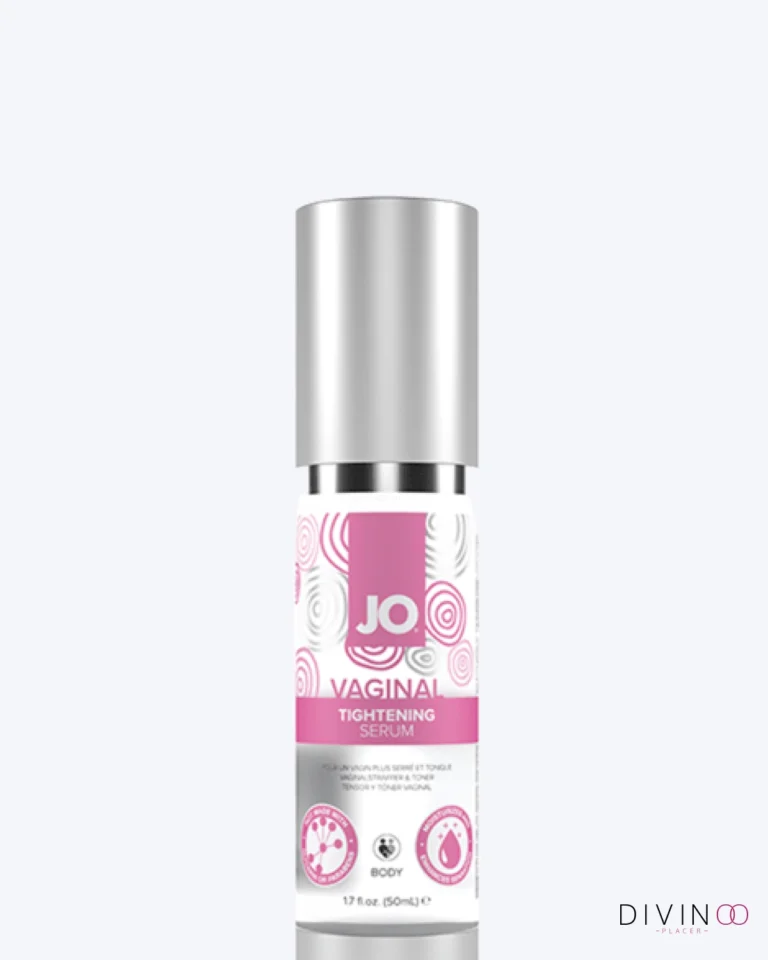 Sérum reafirmante y tensor vaginal JO 1.7 oz con ingredientes botánicos e hidratantes.